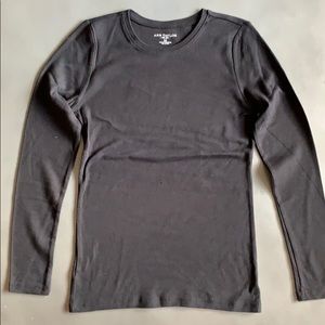 Ann Taylor Long Sleeve Black Knit Shirt